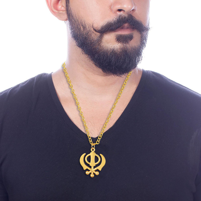 Gold khanda locket store