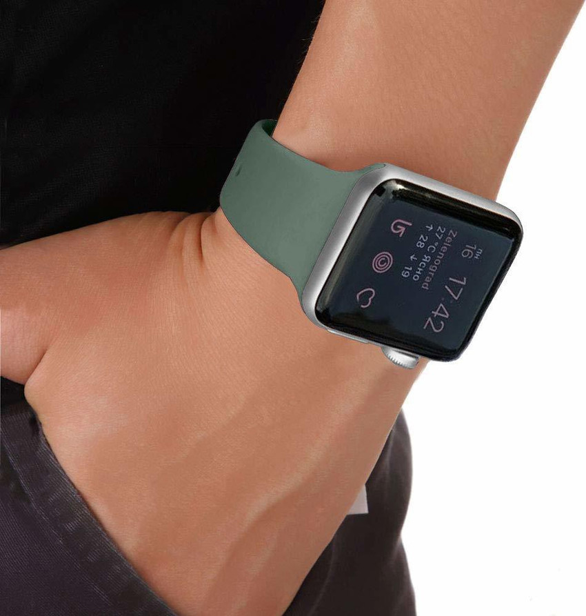 Coverskart pine green Sport Bracelet watchband Rubber Wrist Belt Silicon Strap Band Compatible for iWatch Series 1 2 3 4 5 42mm 44mm Smart Watch Strap Price in India Buy Coverskart
