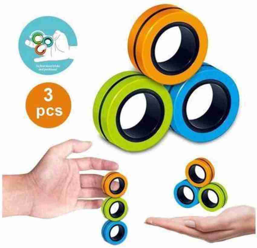 Ufinite Magnetic Ring Toy Anti Stress Finger Fingers Magnetic Rings for Autism Anxiety Relief Focus Toys Magnetic Bracelet Ring Unzip Toy Magical Ring Props Tools Stress Relief Fidget Sensory Toys Set...