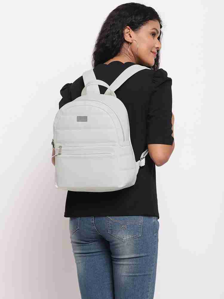 White faux leather backpack on sale