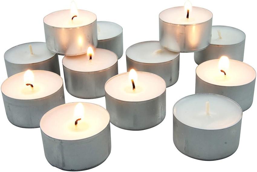 Montopack Unscented Tea Lights Candles in Bulk | 45 White, Smokeless, Dripless & Long Lasting Paraffin Tea Candles | Small Votive Mini Tealight