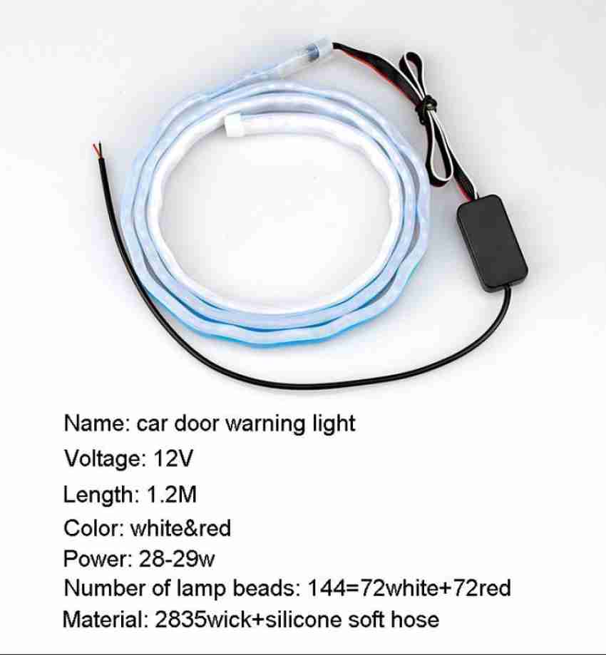 Car Door Opening Warning Light Waterproof 12V LED Strobe Flash