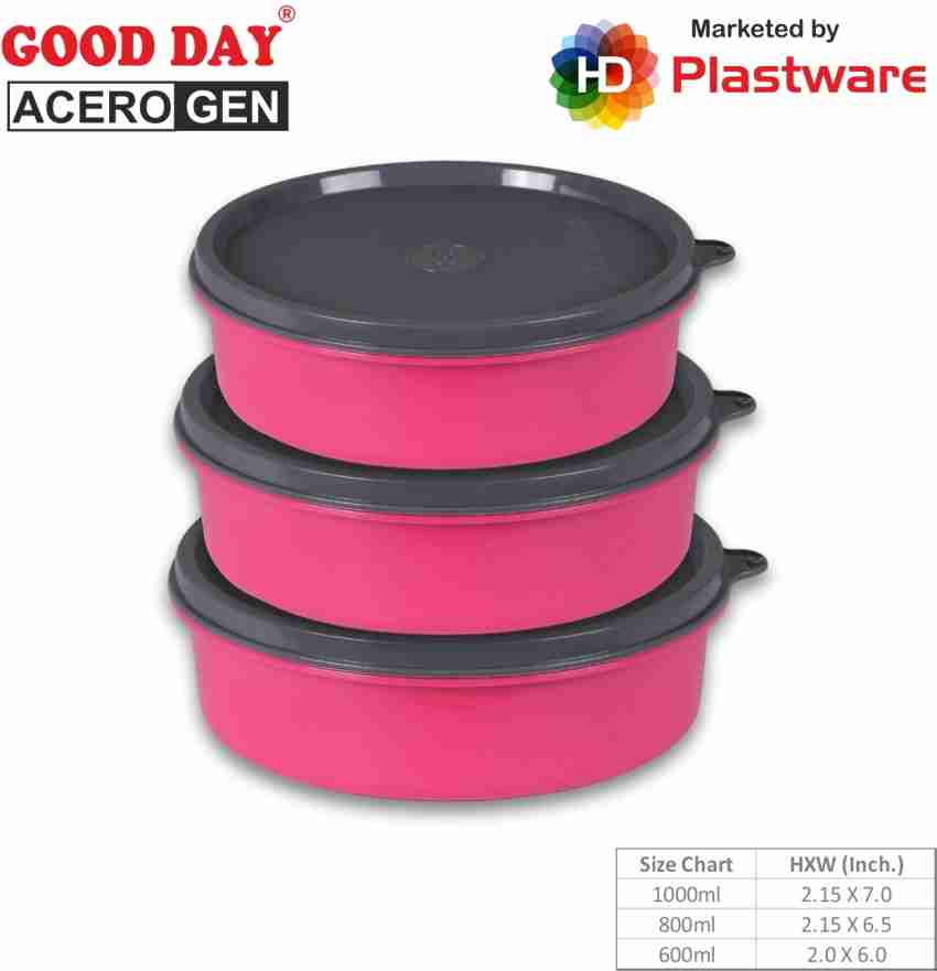 Plastic Tupperware Microwave Safe Container, Capacity: 1.5 Ltr,And 600ml