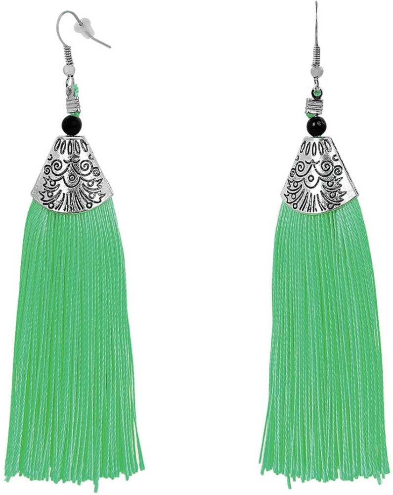 Long thread earrings on sale online