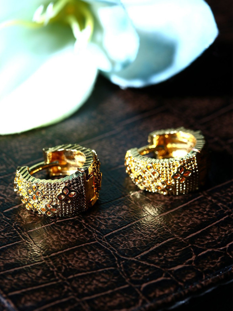 Indian Gold Hoop Earrings  South India Jewels