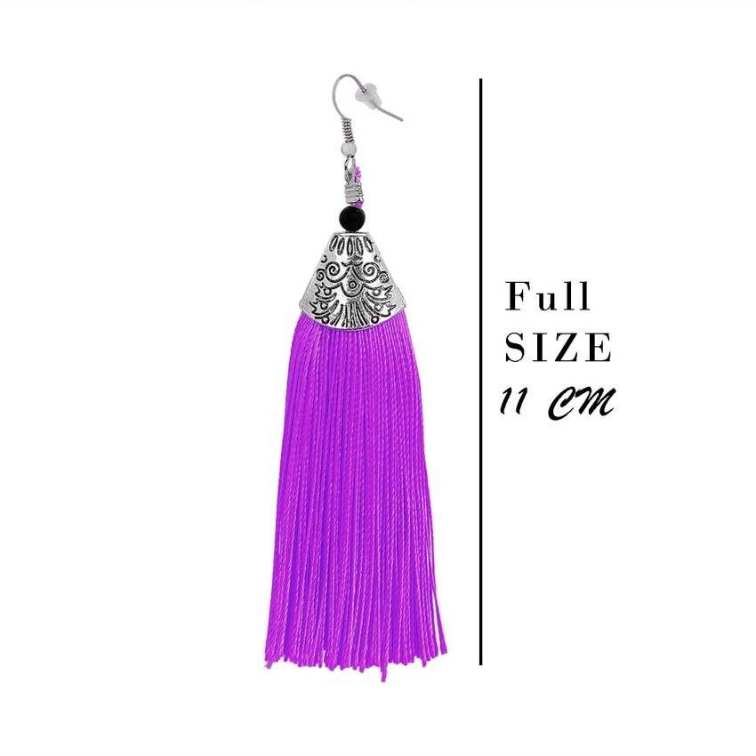 Purple store fringe earrings