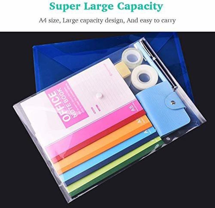 Buy Shining Zon Envelope Folder Transparent PolyPlastic A4 Fs Legal Documents  File Storage Bag with Snap Button Set of 1Certificate File HolderDocument  Folder for Certificates Online at Best Prices in India 