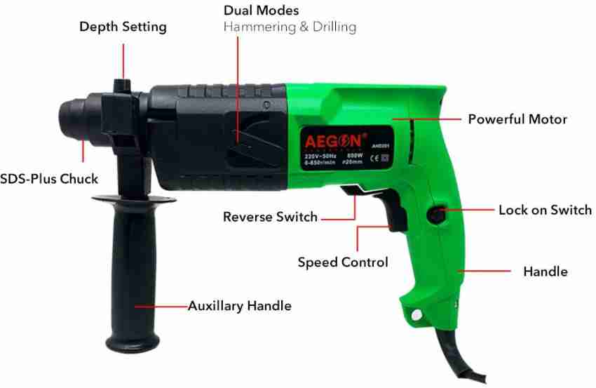 AEGON Variable Speed Reversible 2 Functions Includes 3 Drill