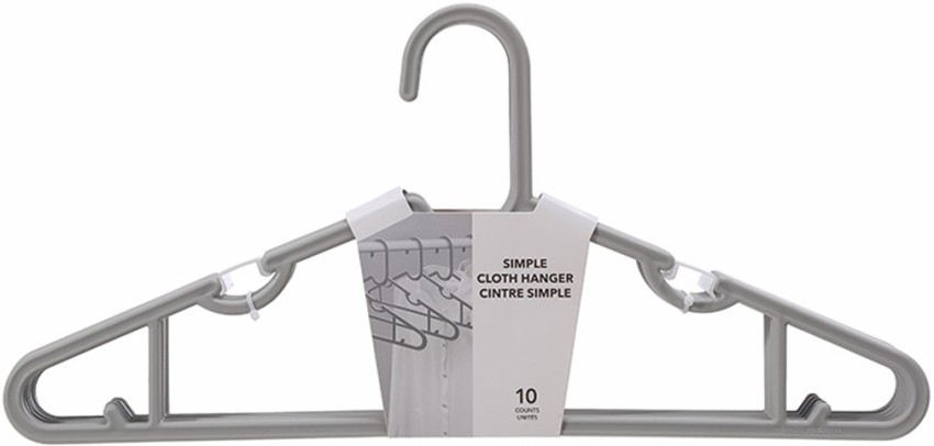 Zollyss White- Black Plastic Hangers Heavy Duty Dry Wet Clothes Hangers  with Non-Slip Pads Space