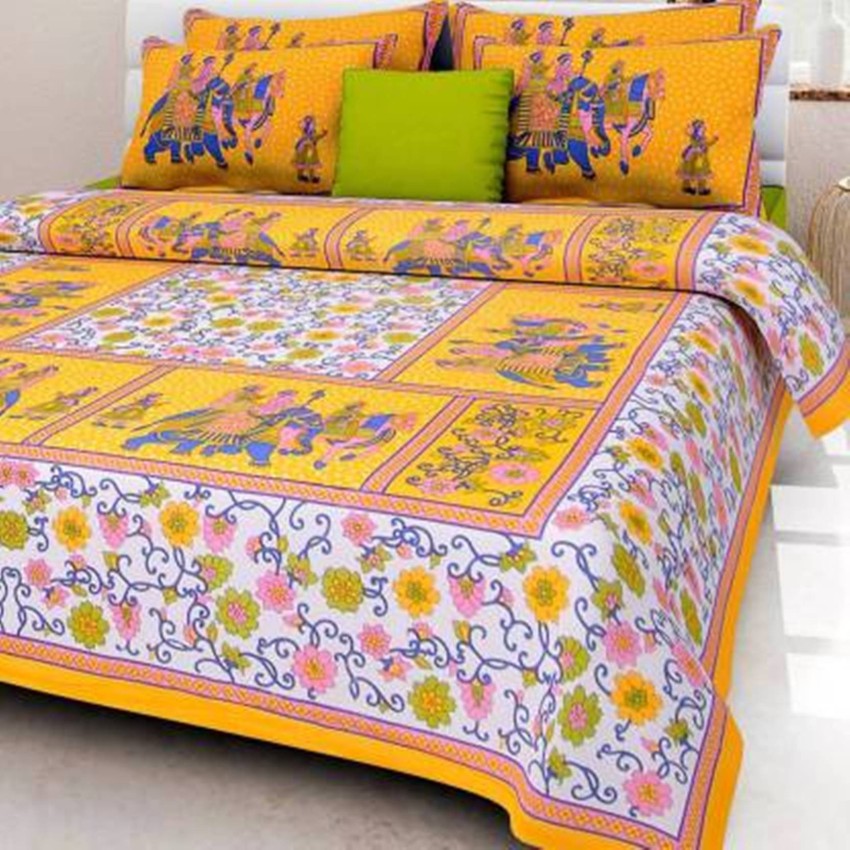 CCC 144 TC Cotton Double Animal Flat Bedsheet - Buy CCC 144 TC