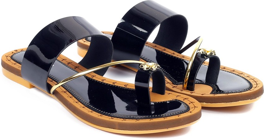 Top 80+ black patent flat sandals latest - dedaotaonec
