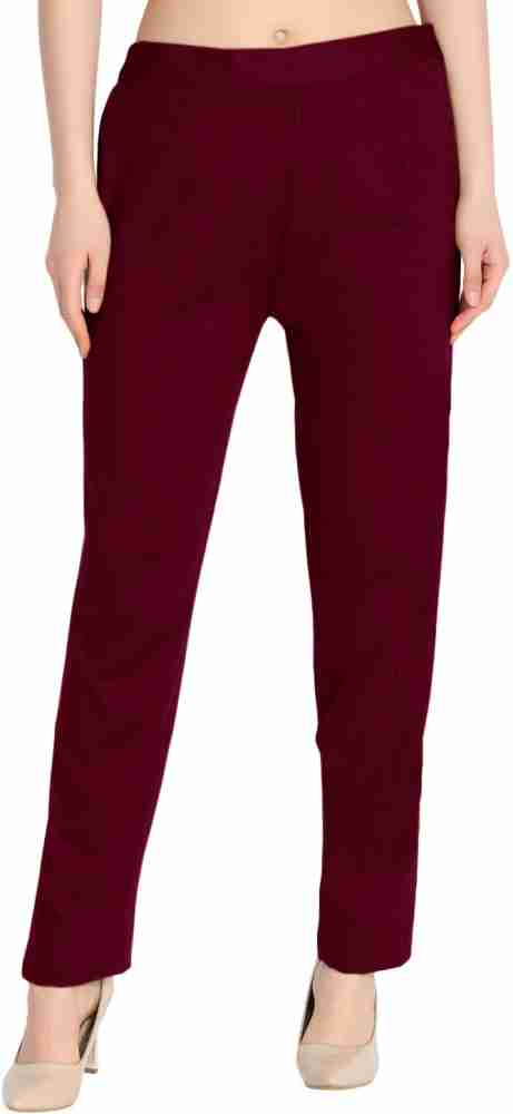 SCH Regular Fit Women Maroon Trousers - Buy SCH Regular Fit Women Maroon Trousers  Online at Best Prices in India