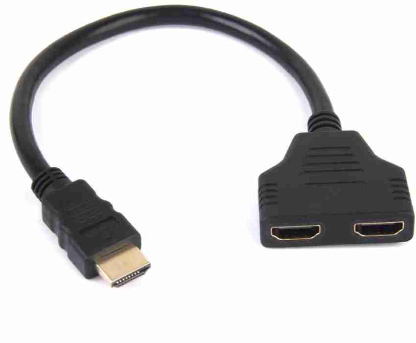 1080P HDMI Male to Dual HDMI Female 1 to 2 Way Splitter Cable Adapter  Converter for DVD Players/PS3/HDTV/STB and Most LCD Projectors(Black)
