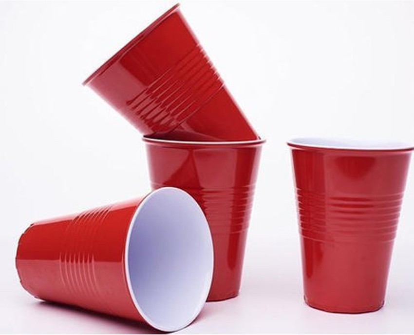 360ml Disposable Party Cups Plastic Cup Party Cup Beerpong Bar Game Special  Cup Party Game Supplies for Bar Barbecue Picnic (50 Pcs) (Red)