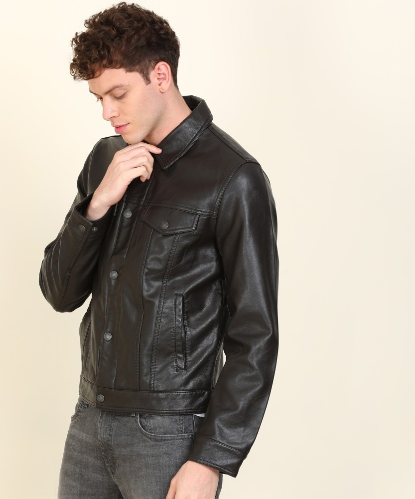 Leather cheap jacket levis