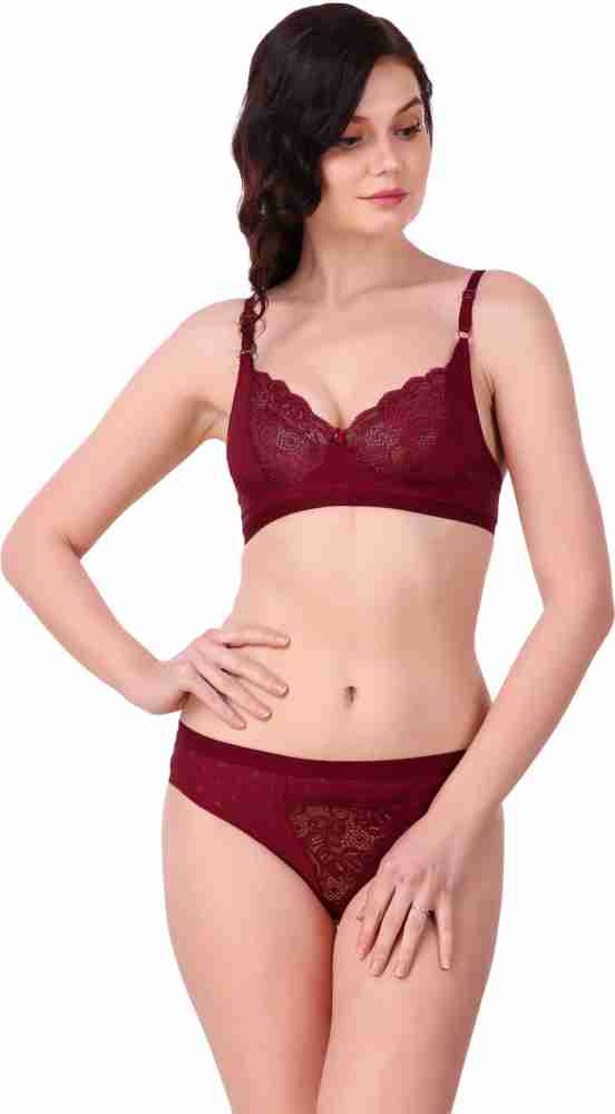 Buy online Pink Laced Bra And Panty Set from lingerie for Women by Elina  for ₹429 at 57% off