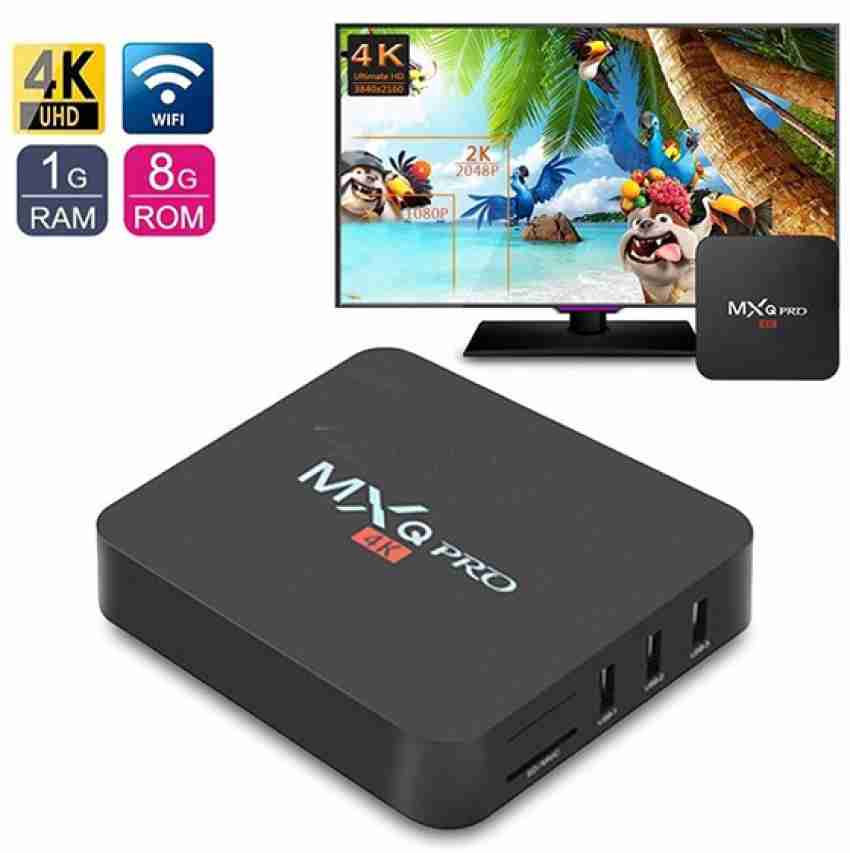 MXQ PRO 4K Android TV Box 1GB RAM/8GB ROM 64 Bit Quad Core Wi-Fi UHD Smart  TV Box - Black Media Streaming Device - MXQ PRO 