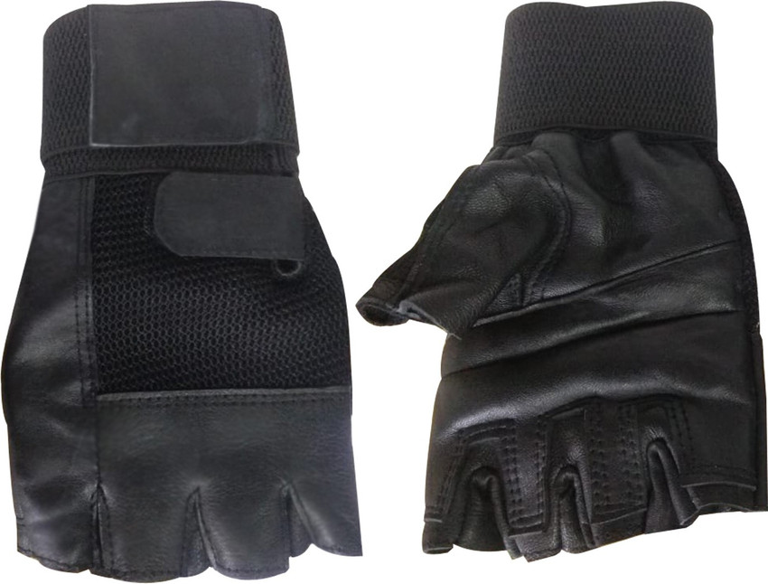 Half cut leather shop gloves