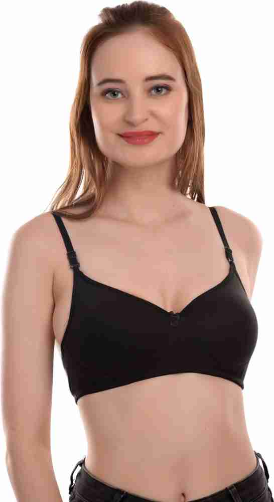 Buy small candy Women's & Girls' Mould Seamless Non-Padded Cotton Wirefree  T-Shirt Push-up Everyday Bra (Combo Pack 3, White, Black, Skin, 30) at