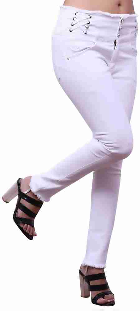 White jeans clearance for ladies flipkart