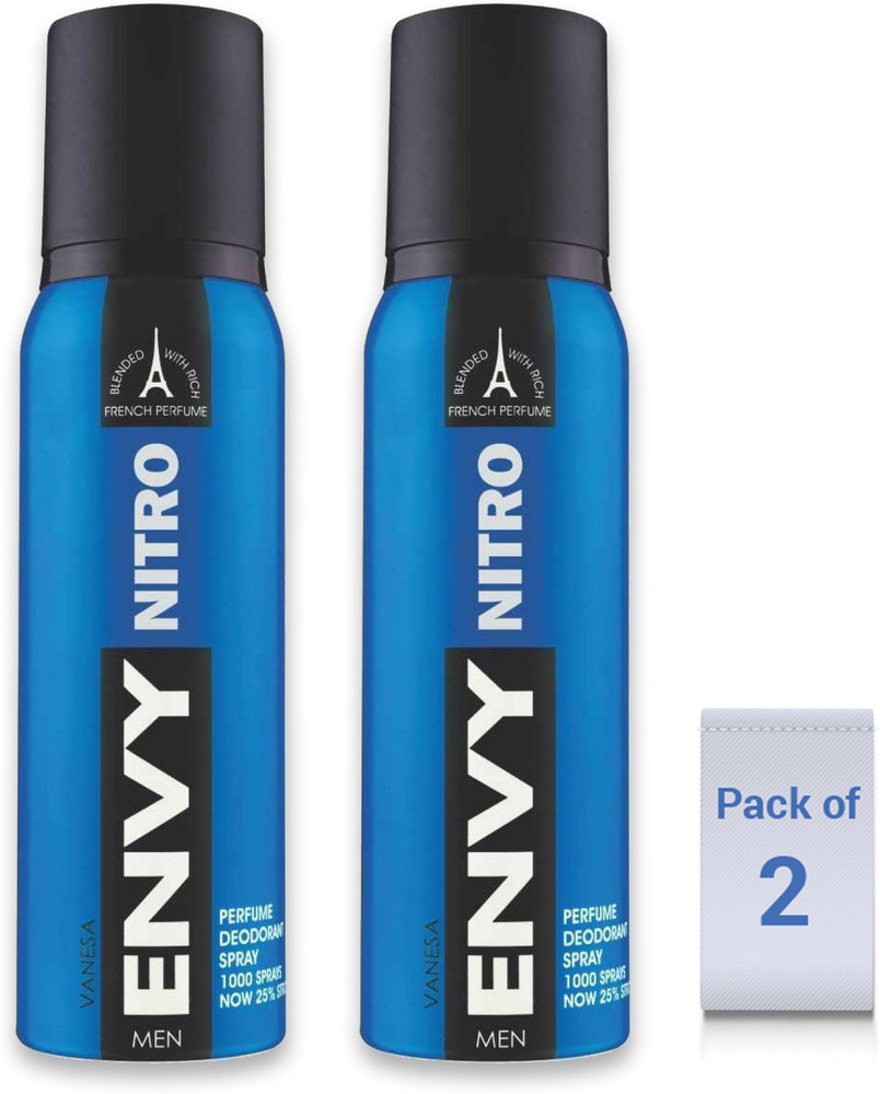 ENVY Nitro Pack of 2x120ml Perfume Deodorant Spray For Men