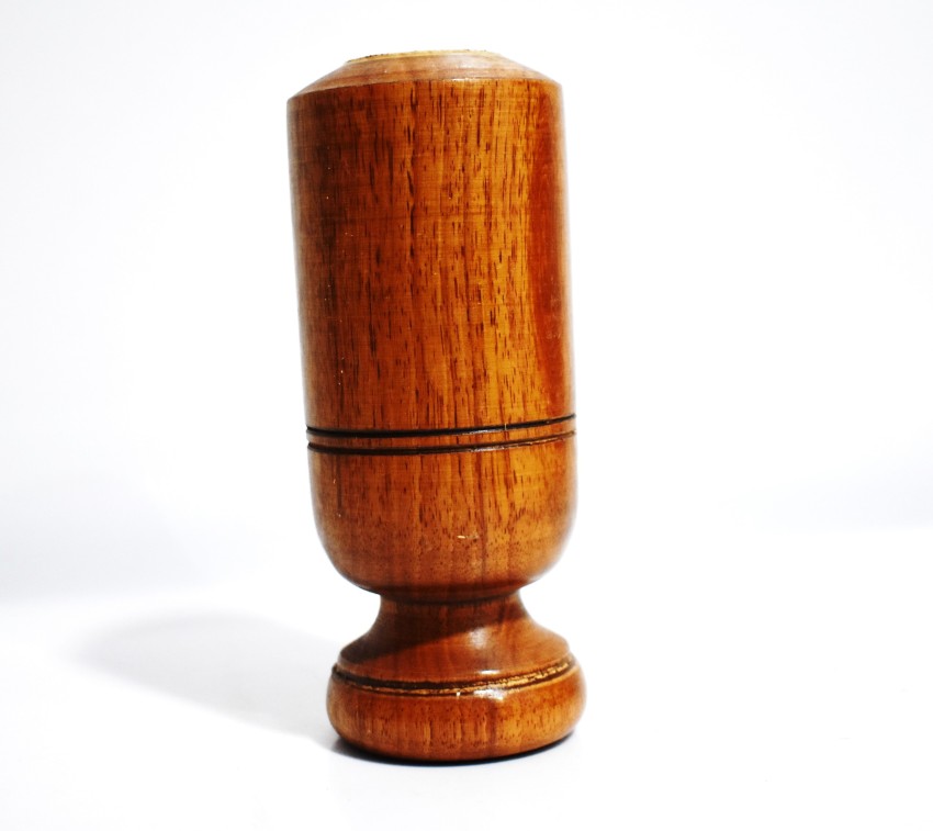 Vijaysar Wood Wooden Yellow Vijaysar Tumbler, Size: 4inch