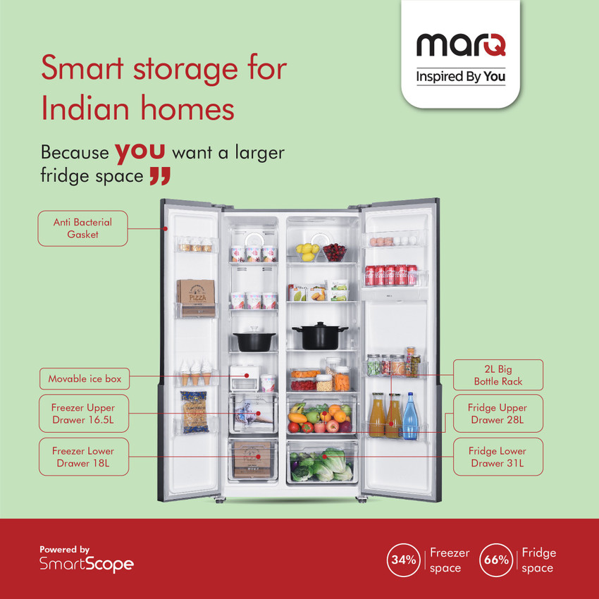 Flipkart side by side fridge cheap