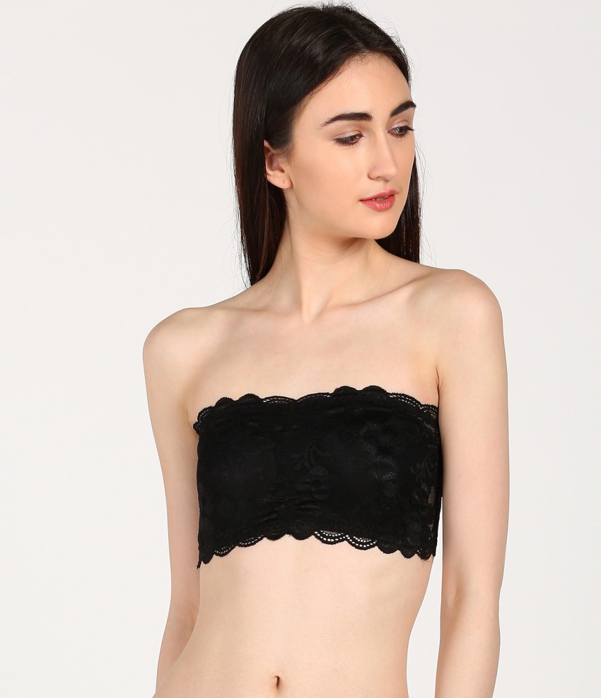 PrettyCat Women Bandeau/Tube Lightly Padded Bra - Buy Black PrettyCat Women  Bandeau/Tube Lightly Padded Bra Online at Best Prices in India