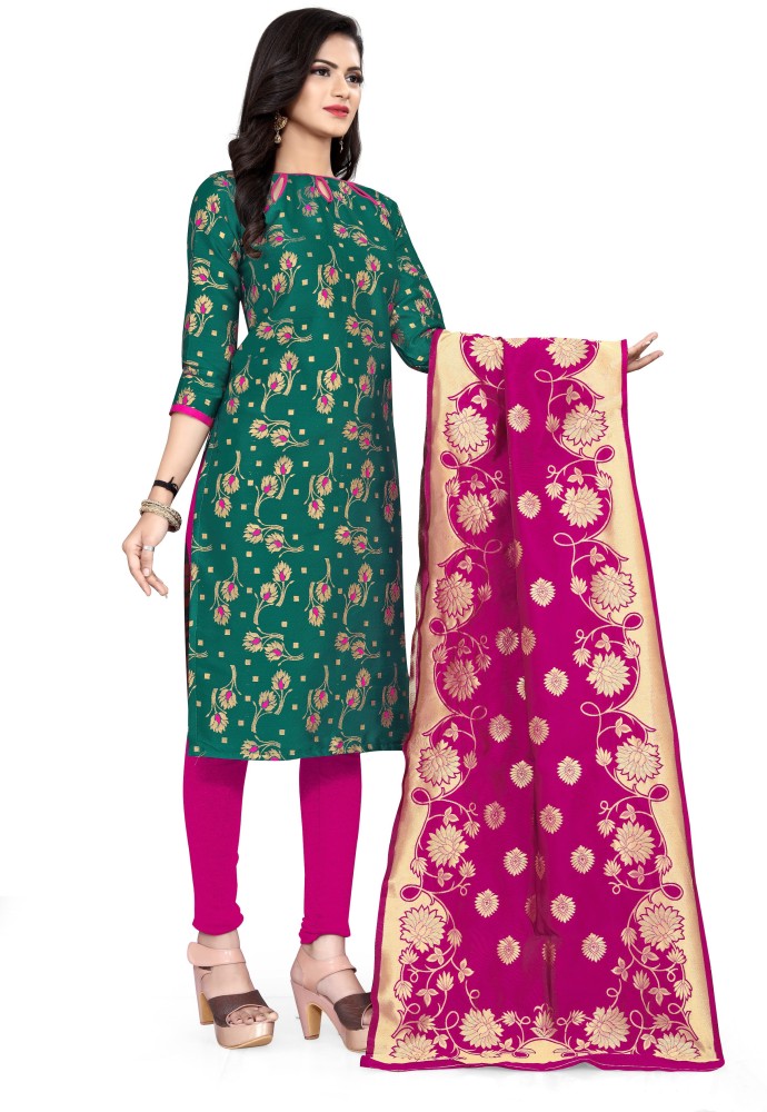 FABDEAL Cotton Silk Self Design Salwar Suit Material Price in