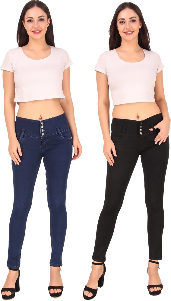 Fashion (Deep Blue)Plus Size Elastic Slim High Waist Jeans Pencil Pants Slim  Single Breasted Women Skinny Frayed Denim Trousers Fashion Clothing ACU @  Best Price Online