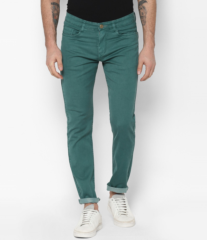 Mens green jeans store