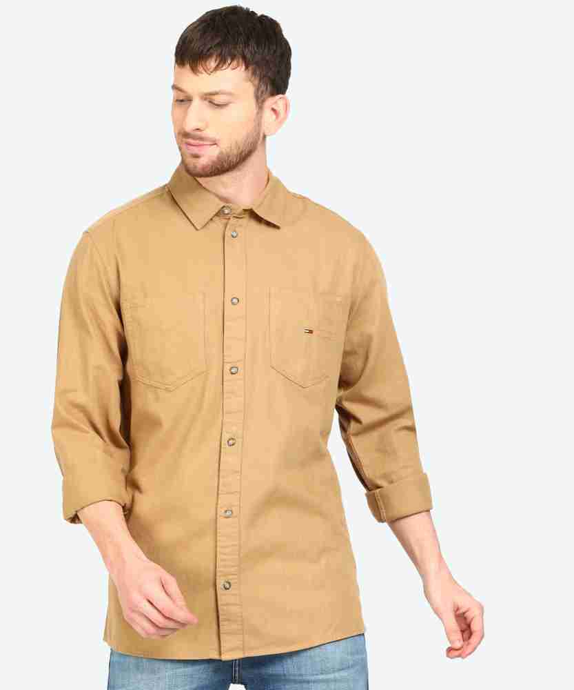 tommy hilfiger brown shirt