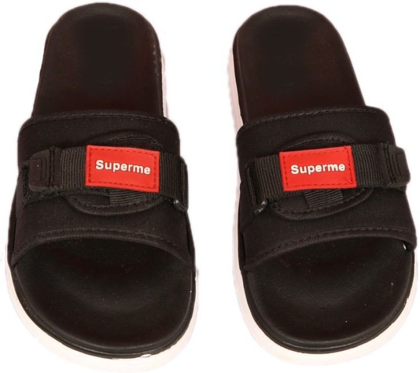 superme Men's Slippers-Black Slippers - Buy superme Men's Slippers-Black  Slippers Online at Best Price - Shop Online for Footwears in India