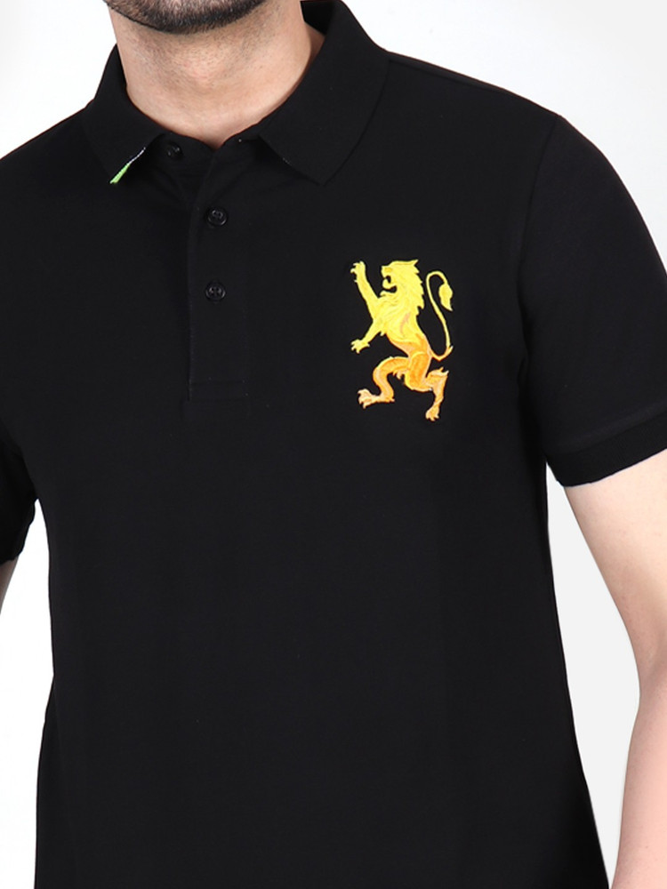 GIORDANO Solid Men Polo Neck Black T Shirt Buy GIORDANO Solid