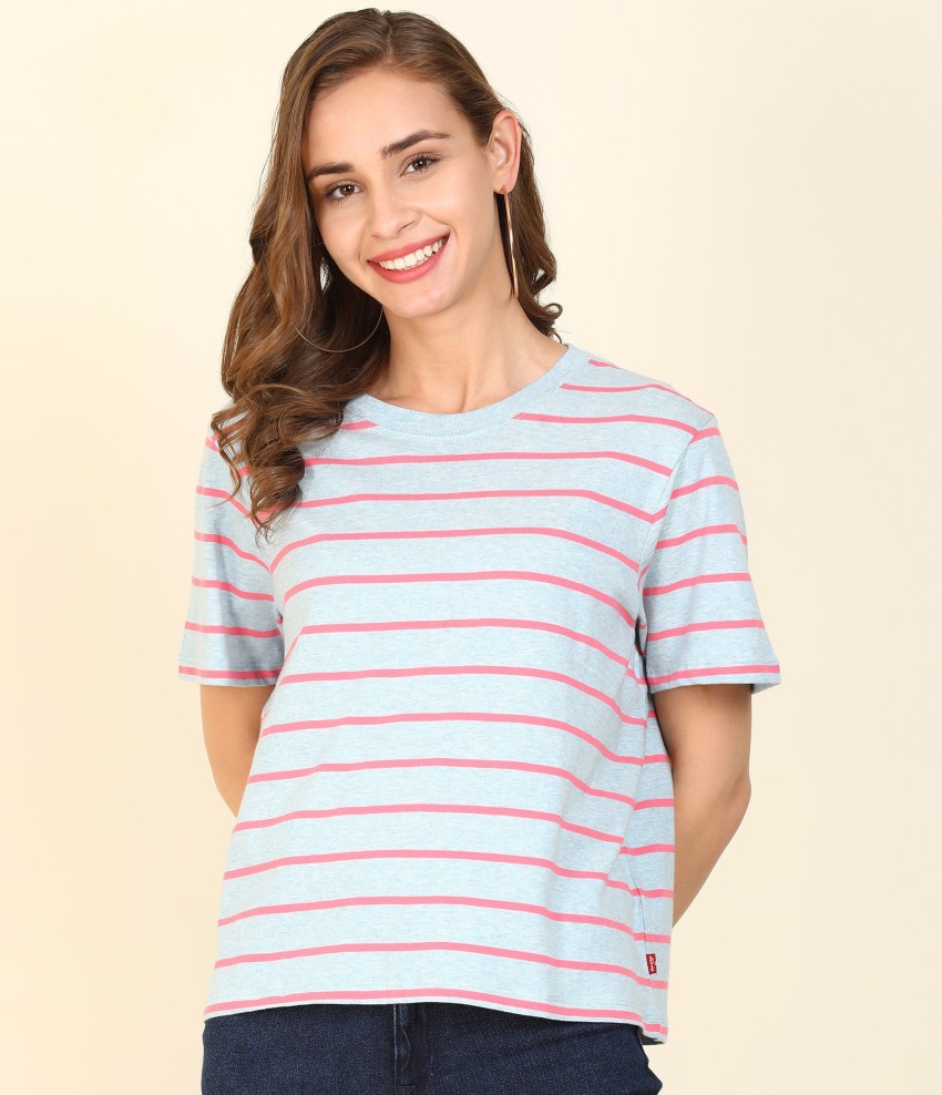 LEVI S Striped Women Round Neck Grey T Shirt Buy LEVI S Striped Women Round Neck Grey T Shirt Online at Best Prices in India Flipkart