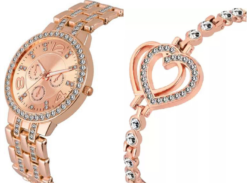 Zuperia Analog Watch For Girls Buy Zuperia Analog Watch For Girls Fancy Rose Gold Bracelet with Diamond Studded Analog Watch for Girls Women Online at Best Prices in