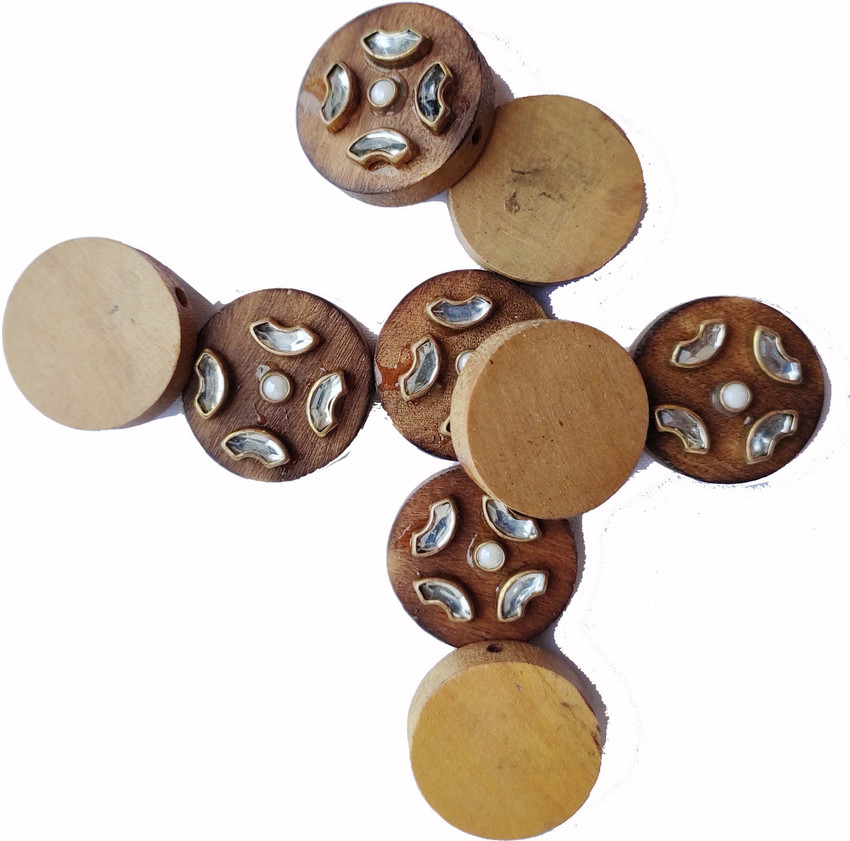 NAYAB CRAFTS Handcrafted Extra Large Brown Wooden Buttons Unique