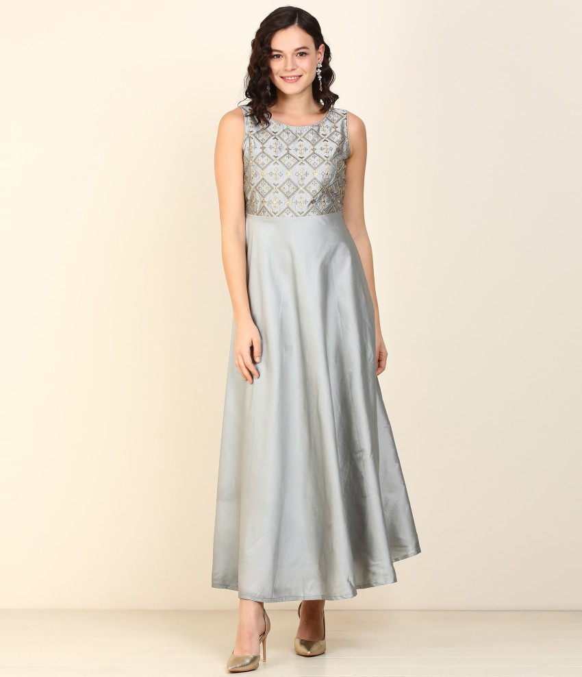 Akkriti by Pantaloons Women Gown Grey Dress - Buy Akkriti by