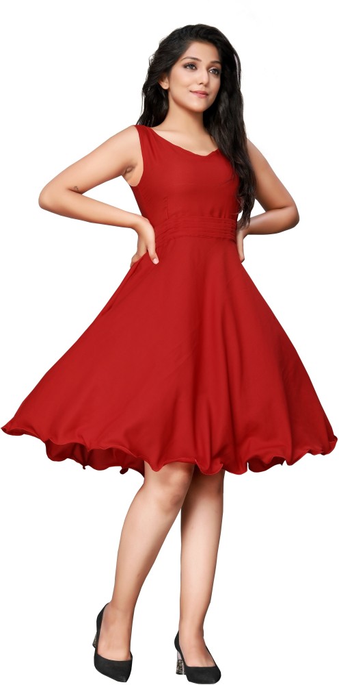 Womens red sale skater dress