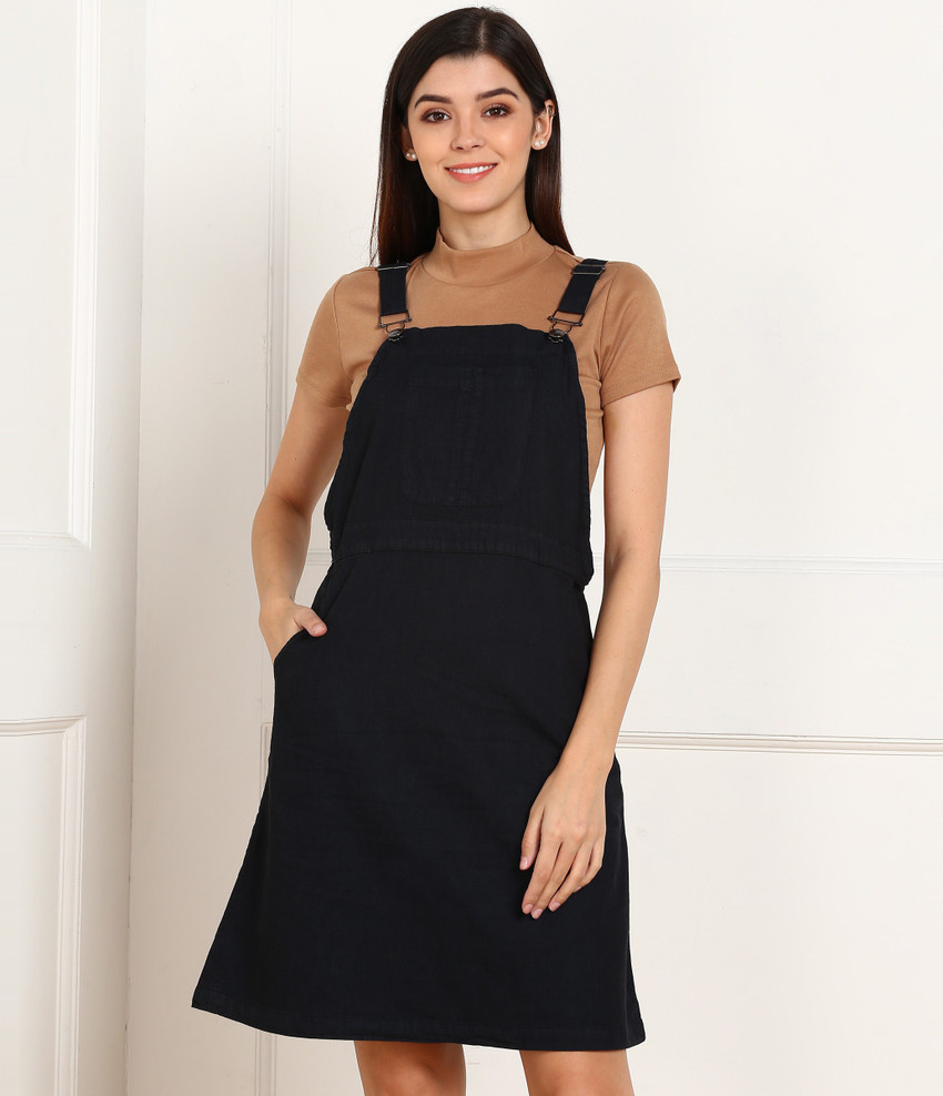 Tokyo Talkies Women Pinafore Black Above Knee/Mid Thigh Length Dress - Buy  Tokyo Talkies Women Pinafore Black Above Knee/Mid Thigh Length Dress Online  at Best Prices in India | Flipkart.com
