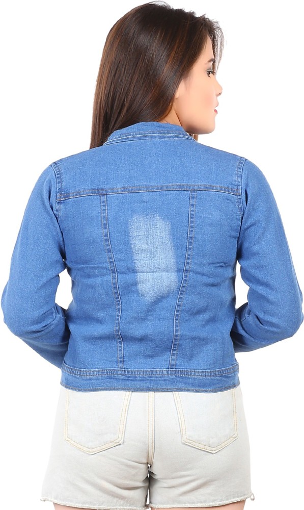 NEON-9 Full Sleeve Washed Girls Denim Jacket - Buy NEON-9 Full