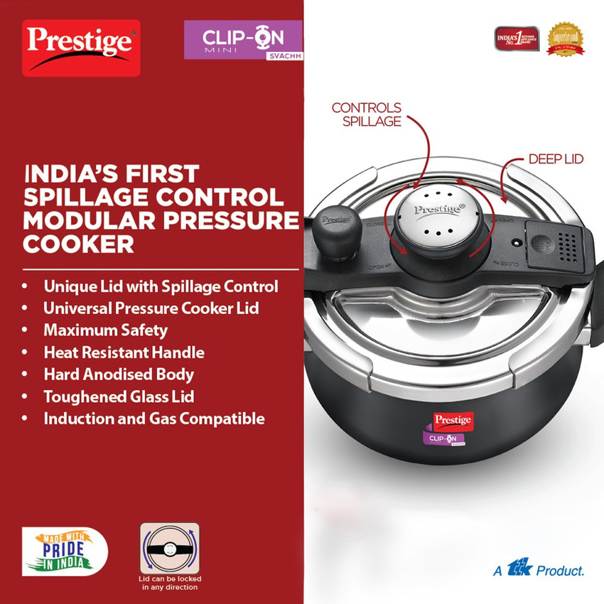 Prestige clip on handi pressure cooker clearance