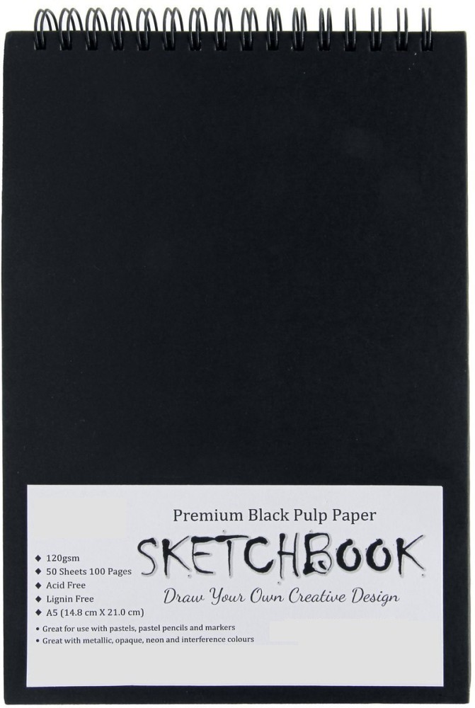 ArtnFly Black 55 x 85 Sketch Pad Mini Two Book of Crisp Black P