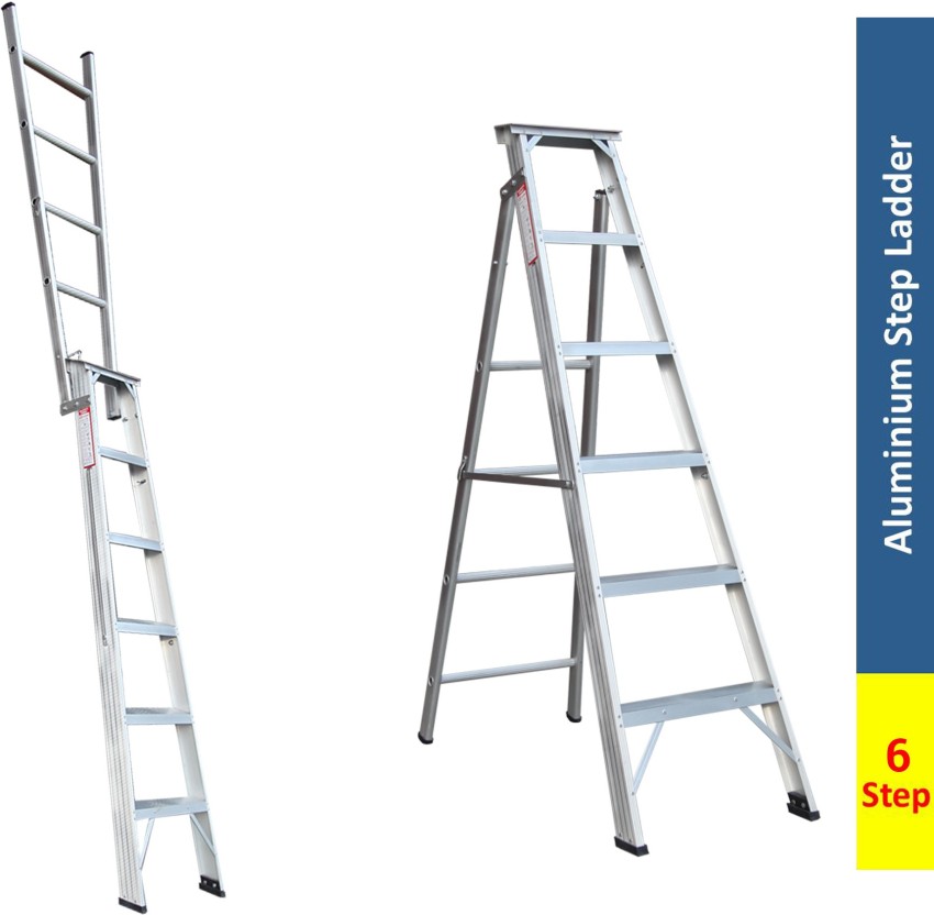Flipkart SmartBuy 6 Step Dual Purpose Aluminium Ladder Price in India - Buy  Flipkart SmartBuy 6 Step Dual Purpose Aluminium Ladder online at