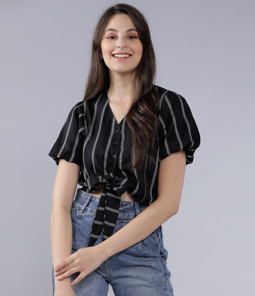 Tokyo Talkies Casual Short Sleeve Striped Women Multicolor Top Buy Tokyo Talkies Casual Short Sleeve Striped Women Multicolor Top Online at Best Prices in India Flipkart