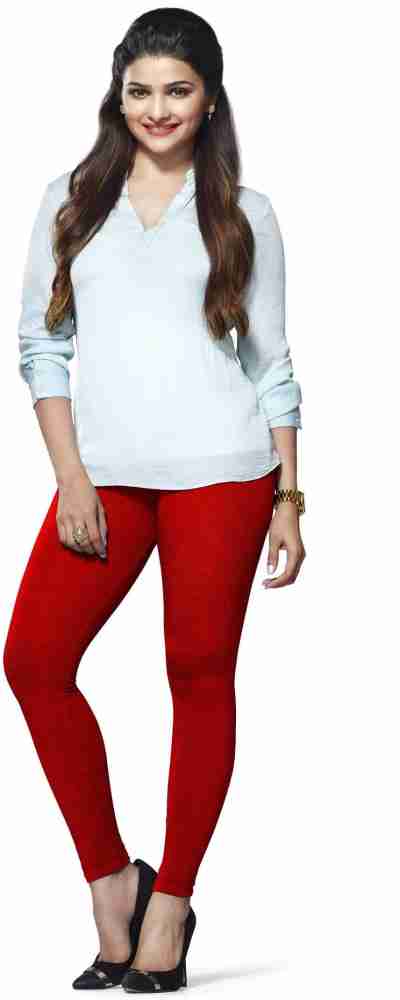 LUX LYRA Women's Pack of 1 Red Color Leggings (Yoga Pants 1PC Red Free  Size)