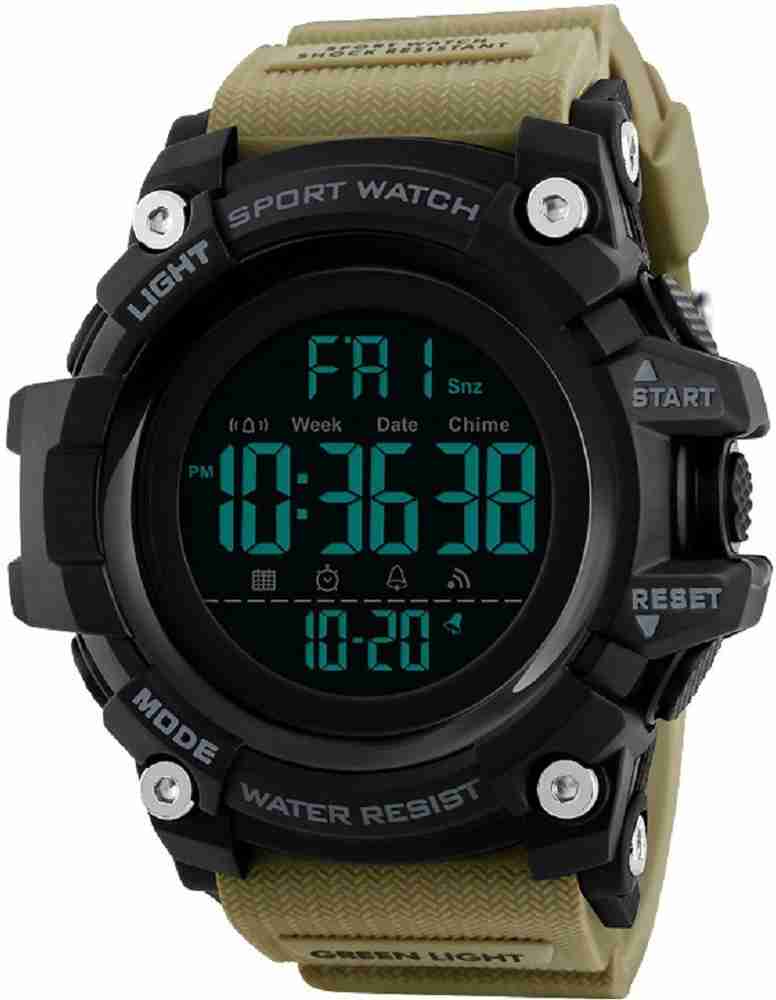 SKMEI Digital Watch For Men Buy SKMEI Digital Watch For Men 1384 Khaki Chronograph Digital Sports Online at Best Prices in India Flipkart