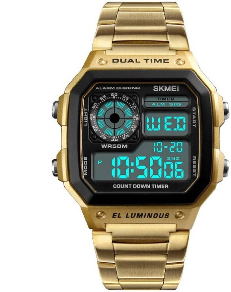 SKMEI Digital Watch For Men Buy SKMEI Digital Watch For Men 1335 Gold Digital Stainless Steel Sports Watch Online at Best Prices in India Flipkart