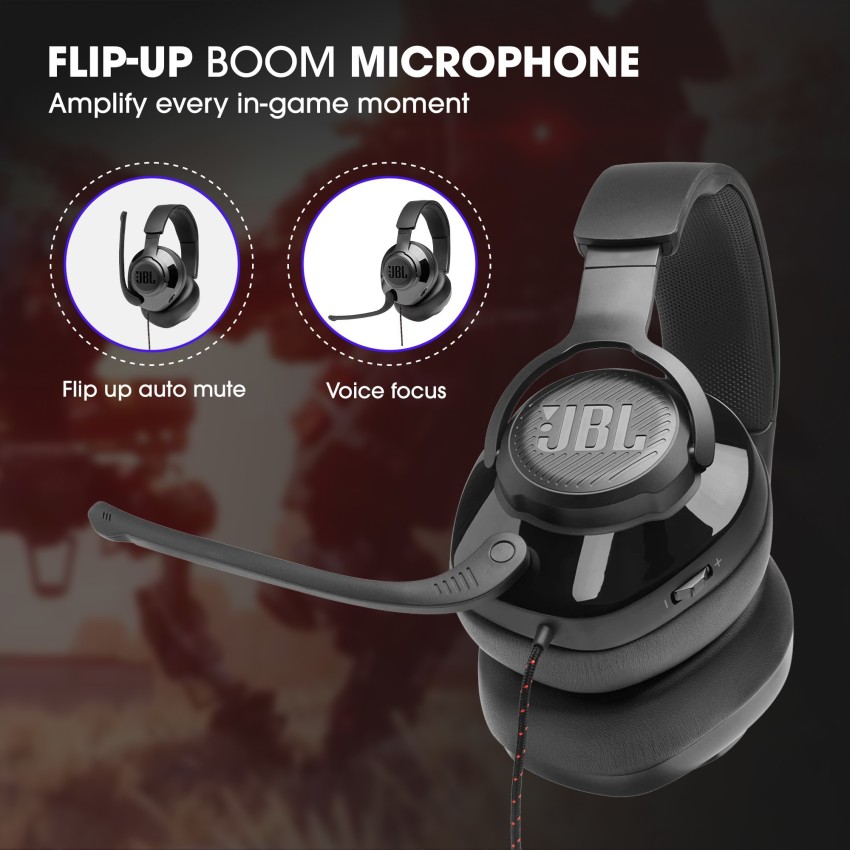 Buy JBL Quantum 200 Wired Over-Ear Gaming Headset with Flip-up Mic &  Discord Certified (Black) Online at Best Prices in India - JioMart.