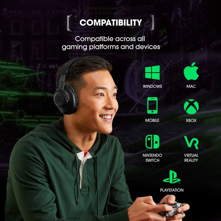 JBL Quantum 100 Casque gaming filaire avec micro détachable - Accessoire  gamer léger et confortable, Compatible multi-plateforme, Noir –